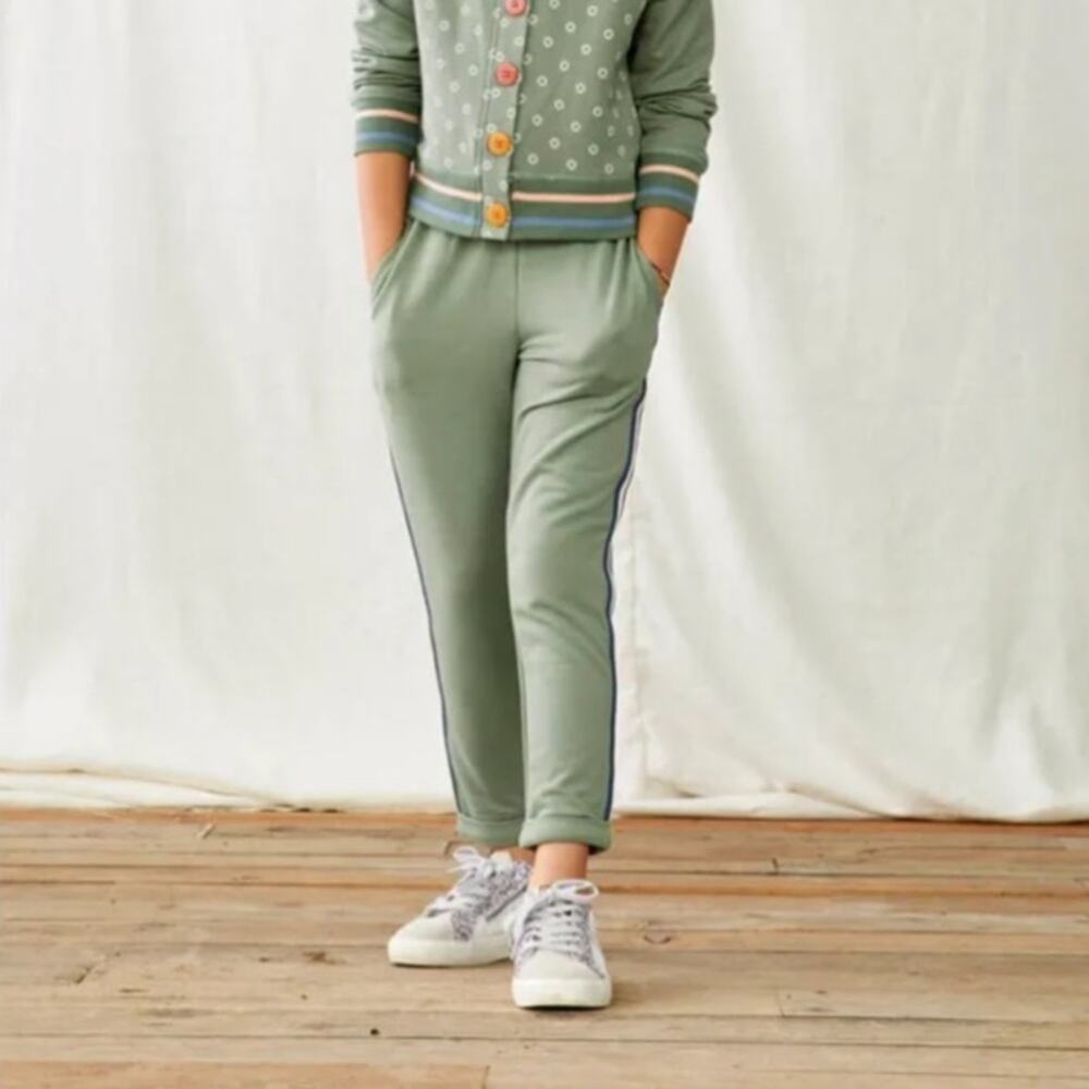 Matilda Jane size 4 Norah Green Striped Panel Jogger